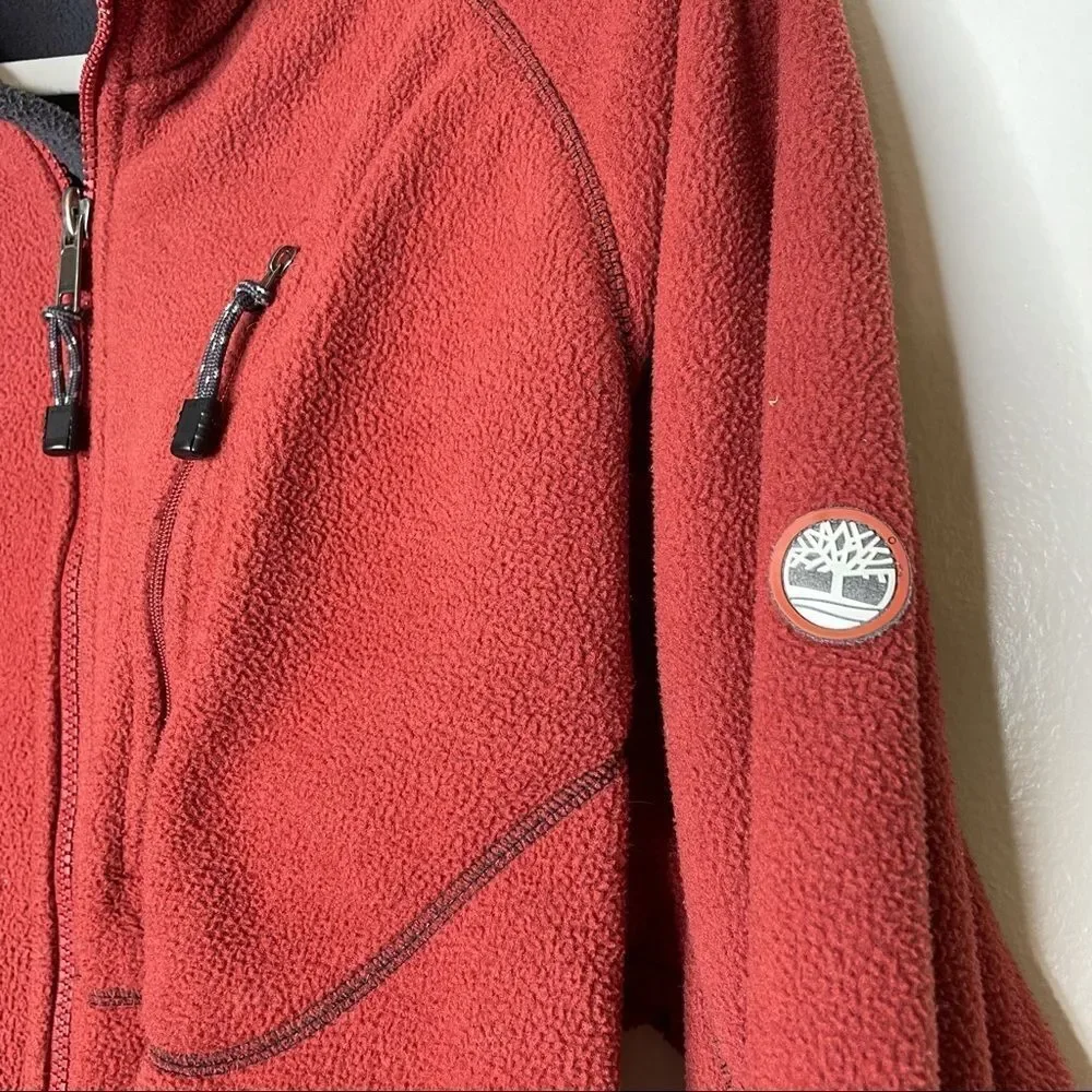 Timberland Orange Fleece Polyester‎ Zip Up Jacket